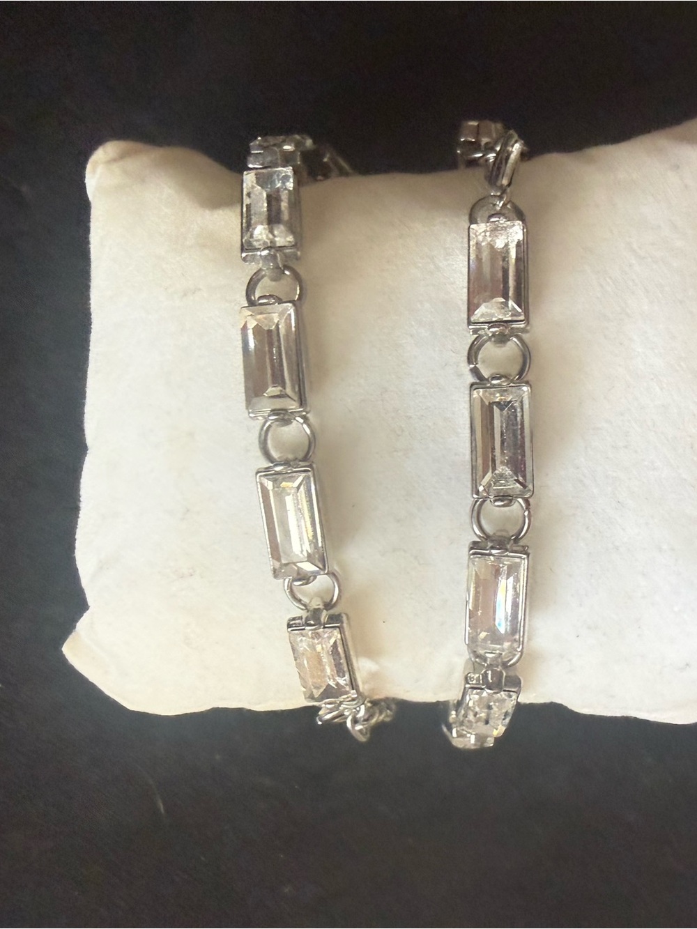 Silver-Tone Clear Crystal Link Bracelet - Women Jewelry